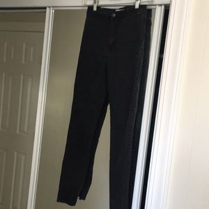 High waist black skinny jeans